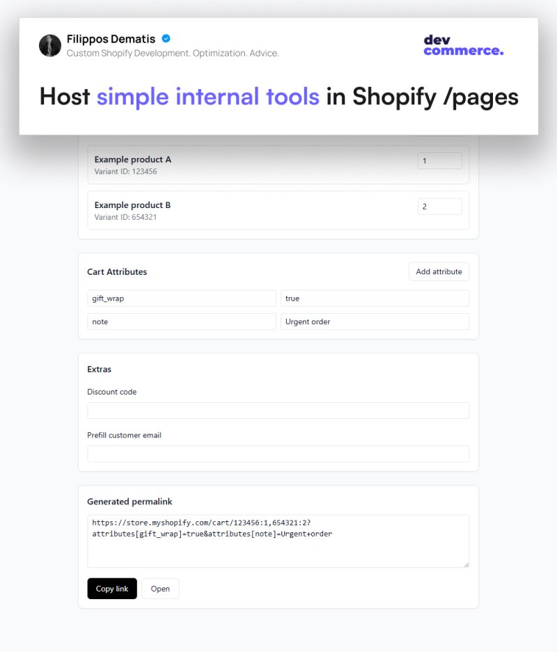 Image for Issue 217 - Host Your Own Tools on Internal Shopify Pages